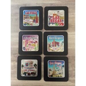 Las Vegas coaster set with 6 assorted designs strip casino